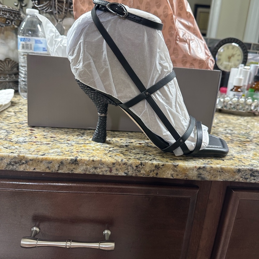 Franco Sarto Black Strappy Heels